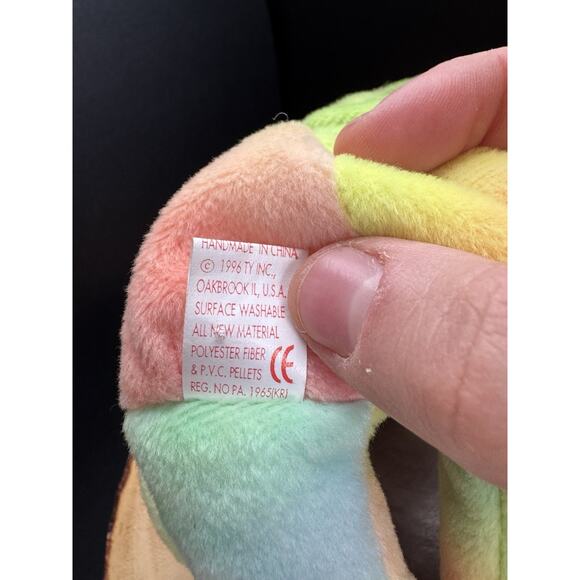 TY Peace The Bear Beanie Babies 1996 Collectible With Tag Errors: RETIRED & RARE - Picture 6 of 16